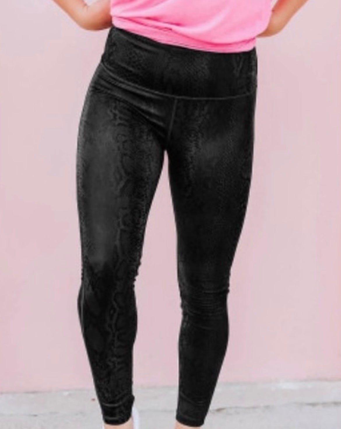 Snake Print Textured Leggings