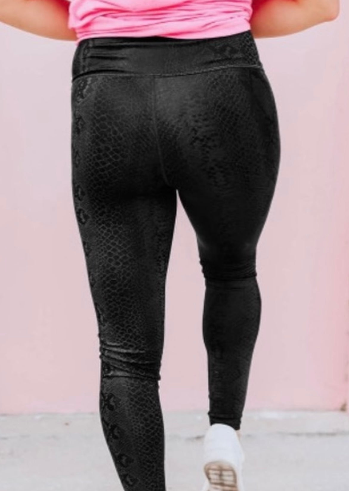 Snake Print Textured Leggings