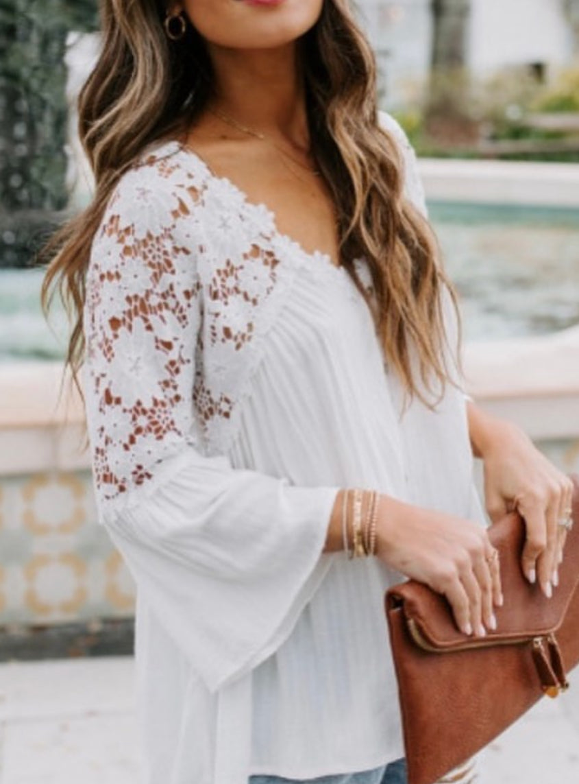 Crochet Lace Button Top