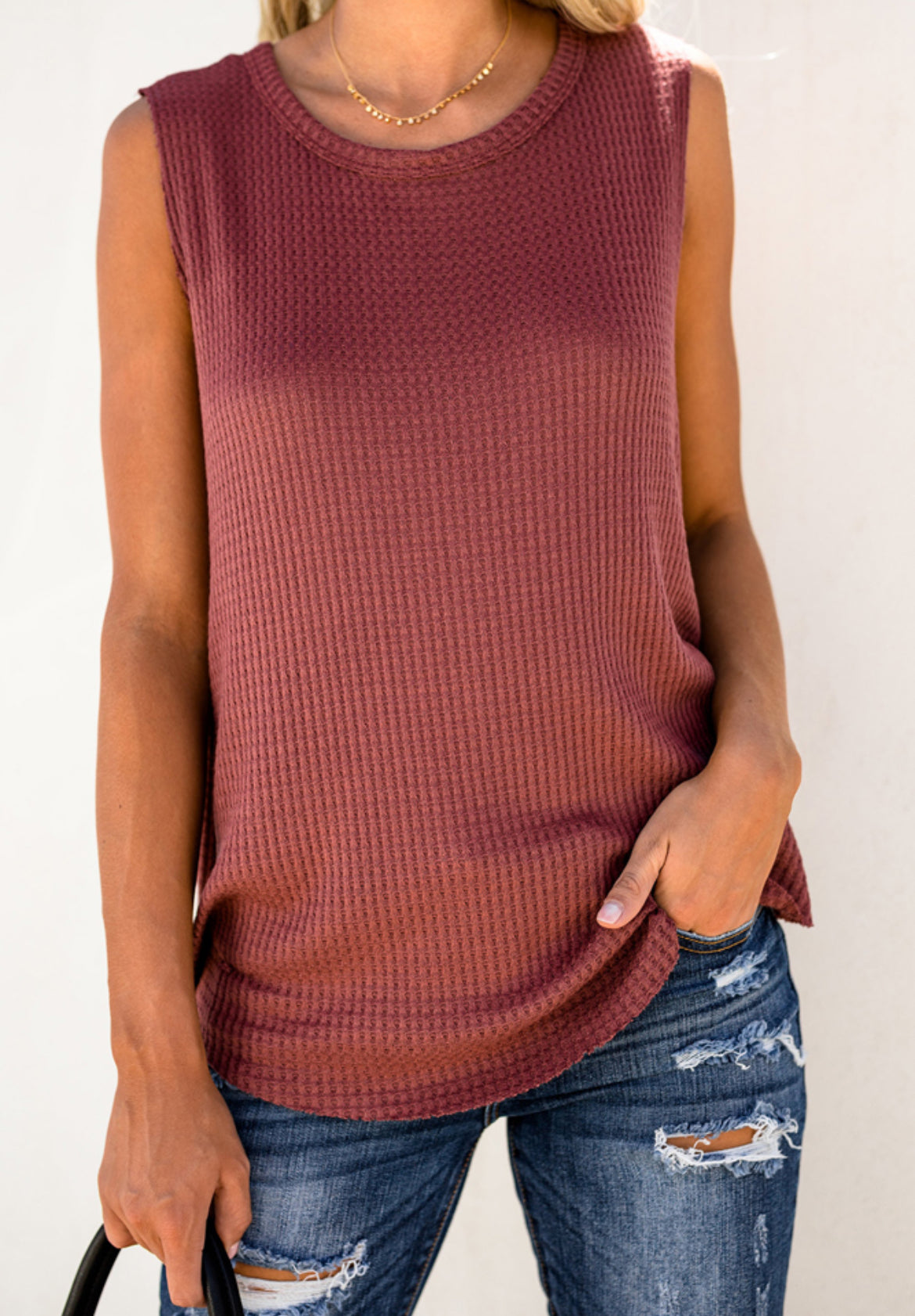 Waffle Knit Flowy Tank | 5 Colors |