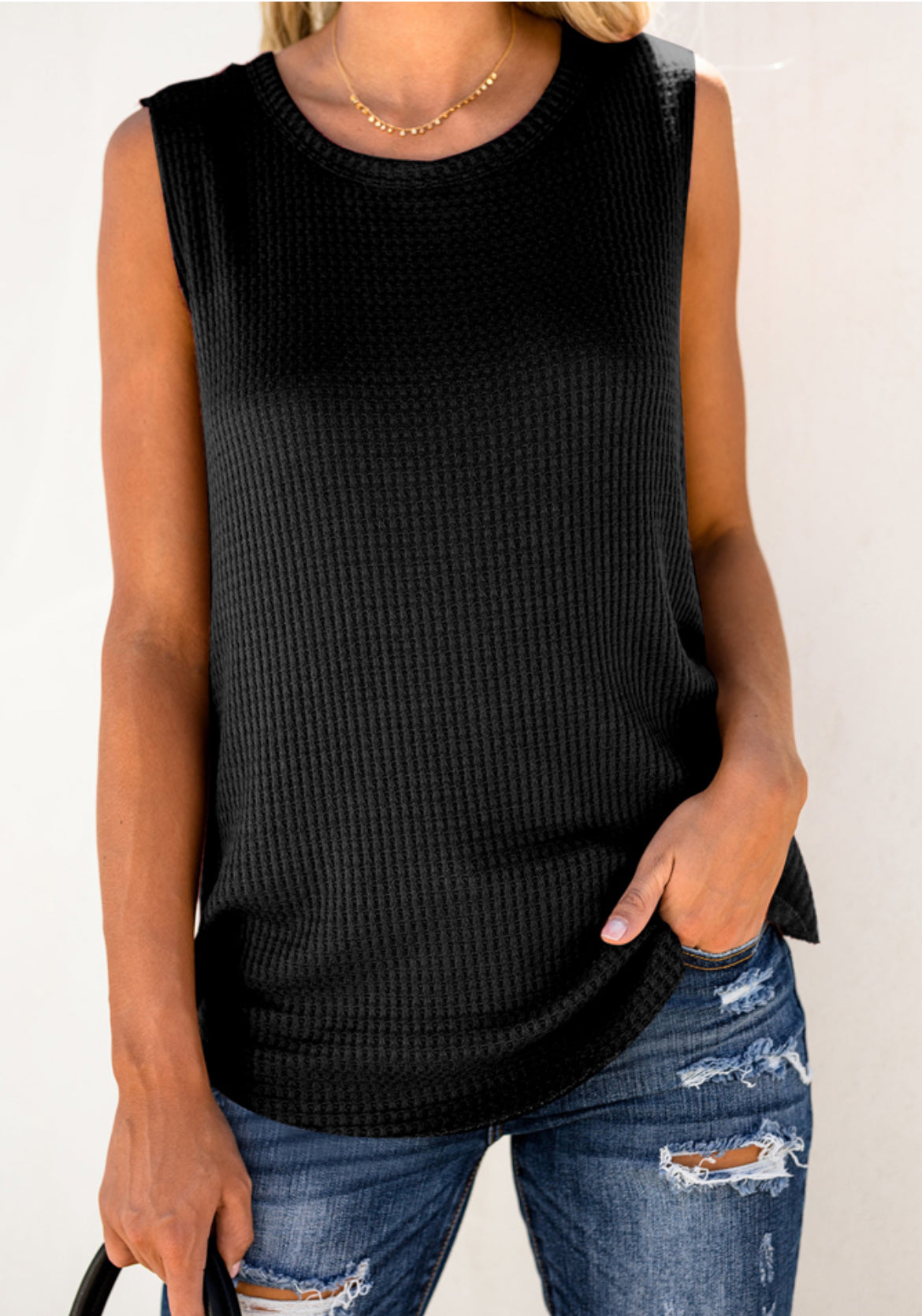 Waffle Knit Flowy Tank | 5 Colors |