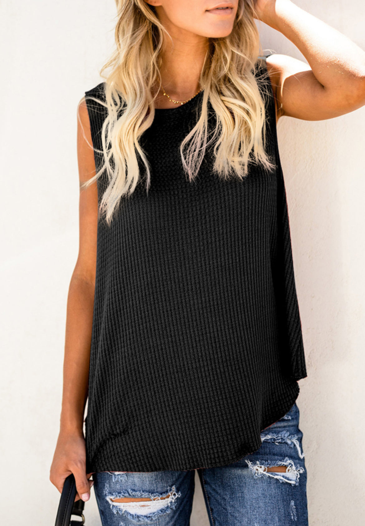 Waffle Knit Flowy Tank | 5 Colors |