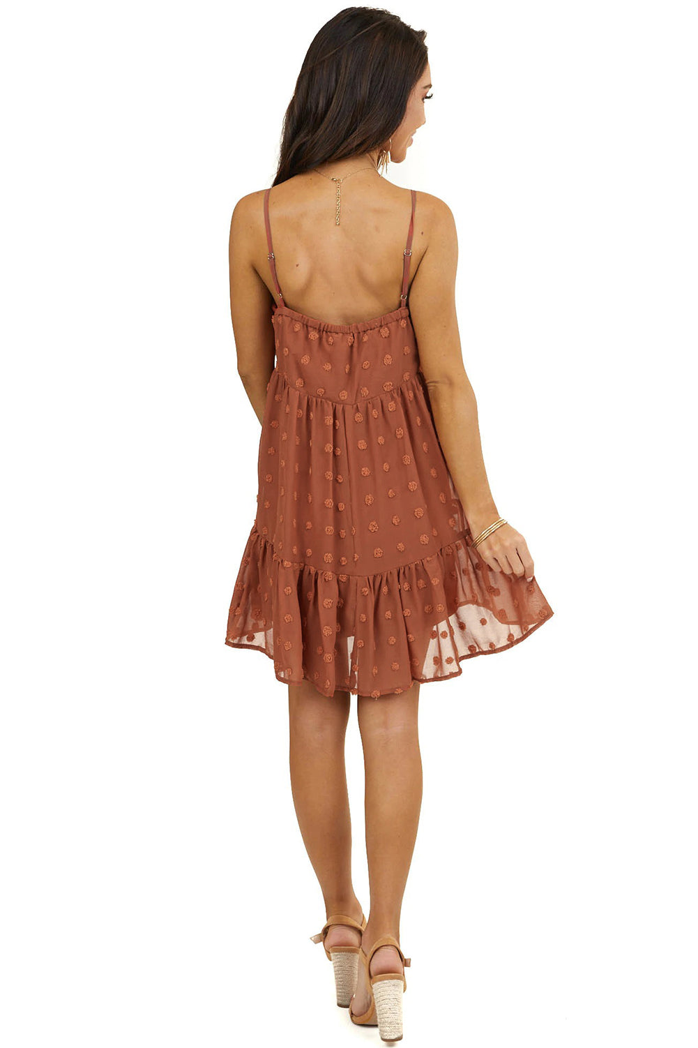 Swiss Dot Spaghetti Strap Mini Dress