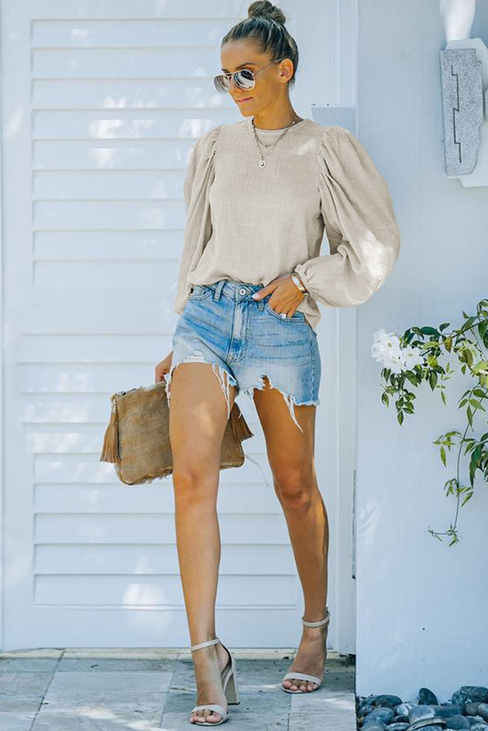 Billowed Long Sleeve Blouse