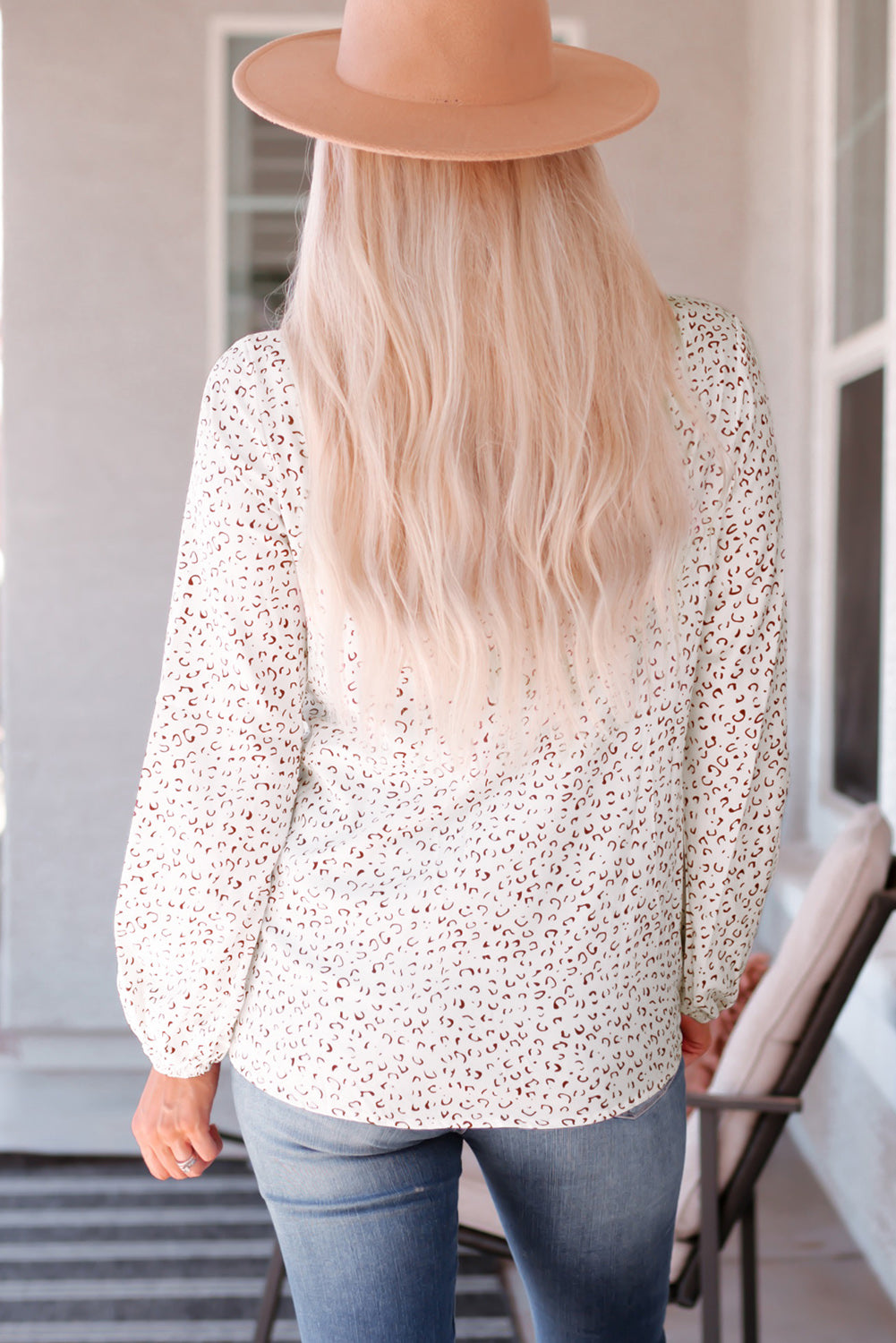 Cheetah Print Long Sleeve Blouse