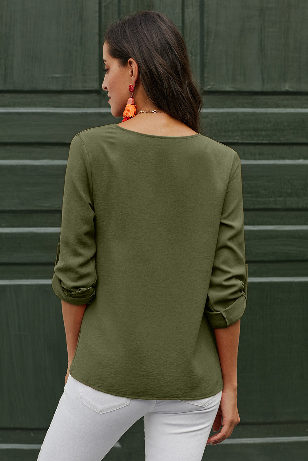 V Neck Button Up Blouse | 2 Colors |