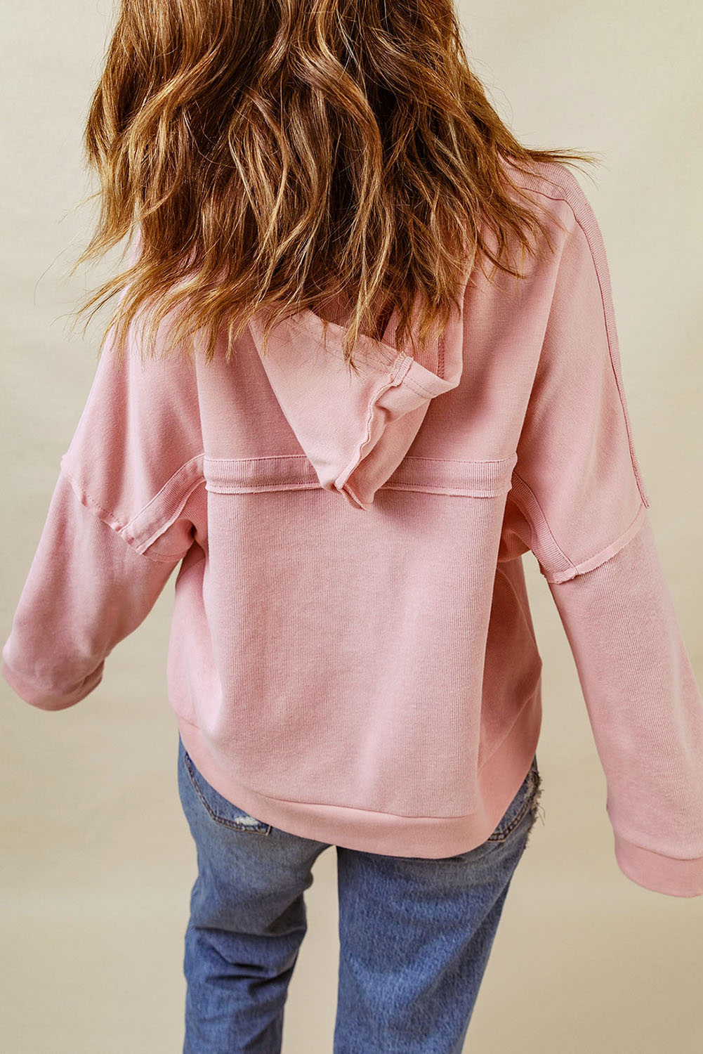 Distressed Raw Seam Pullover Hoodie | 2 Colors |