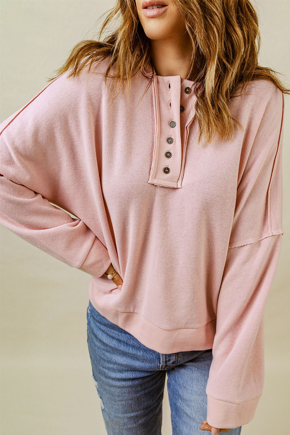 Distressed Raw Seam Pullover Hoodie | 2 Colors |