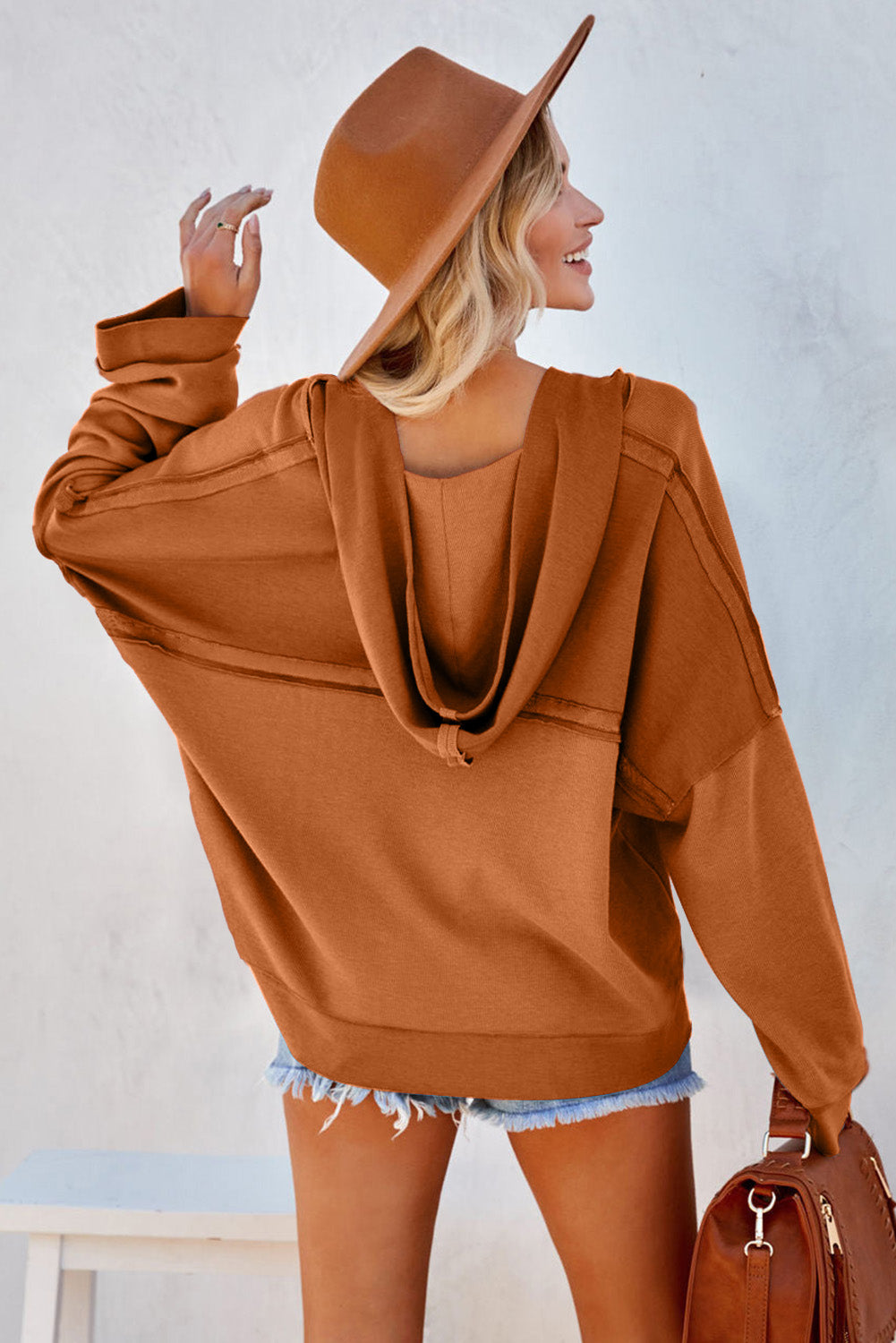 Distressed Raw Seam Pullover Hoodie | 2 Colors |