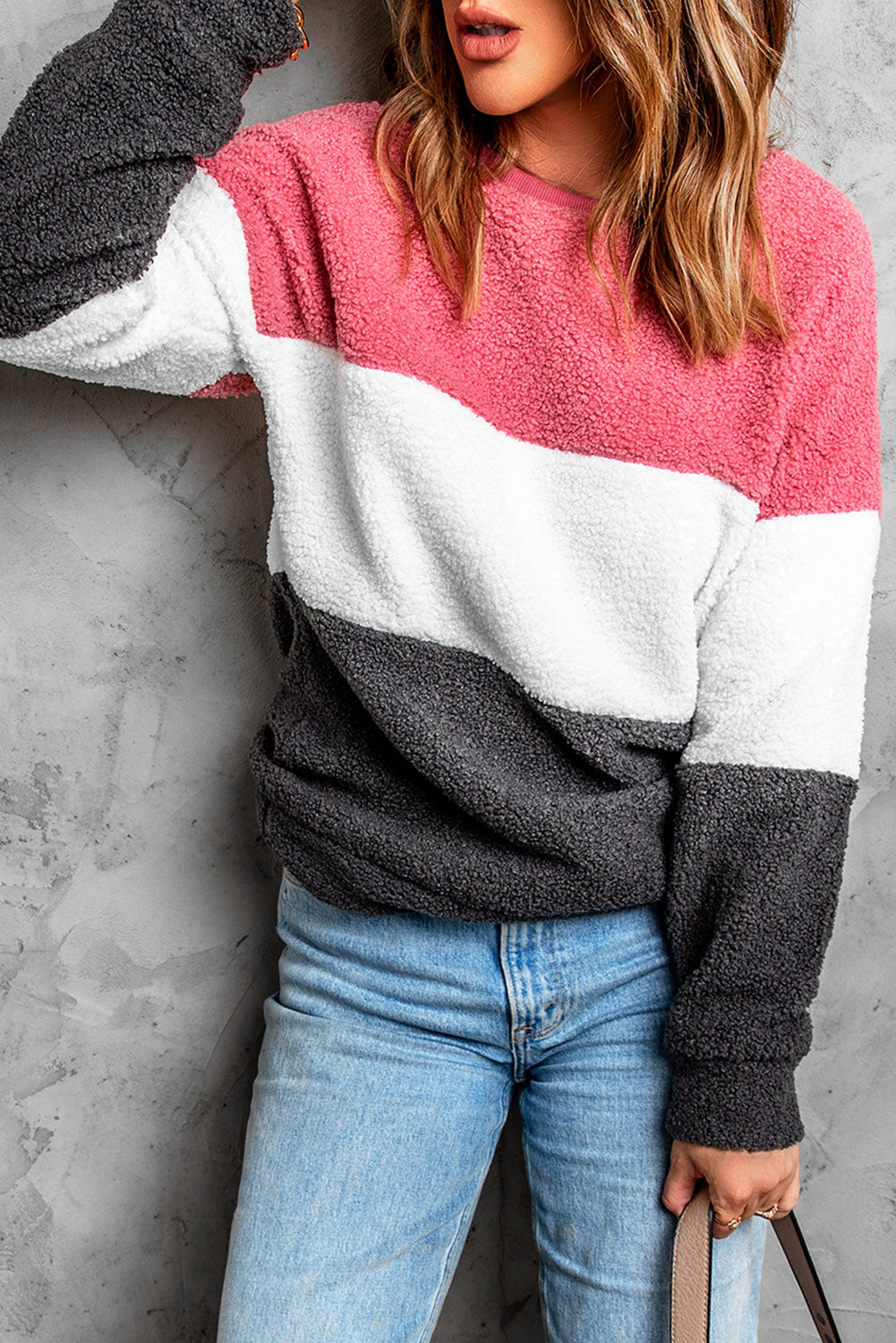 Colorblock Plush Sweatshirt | 2 Colors |