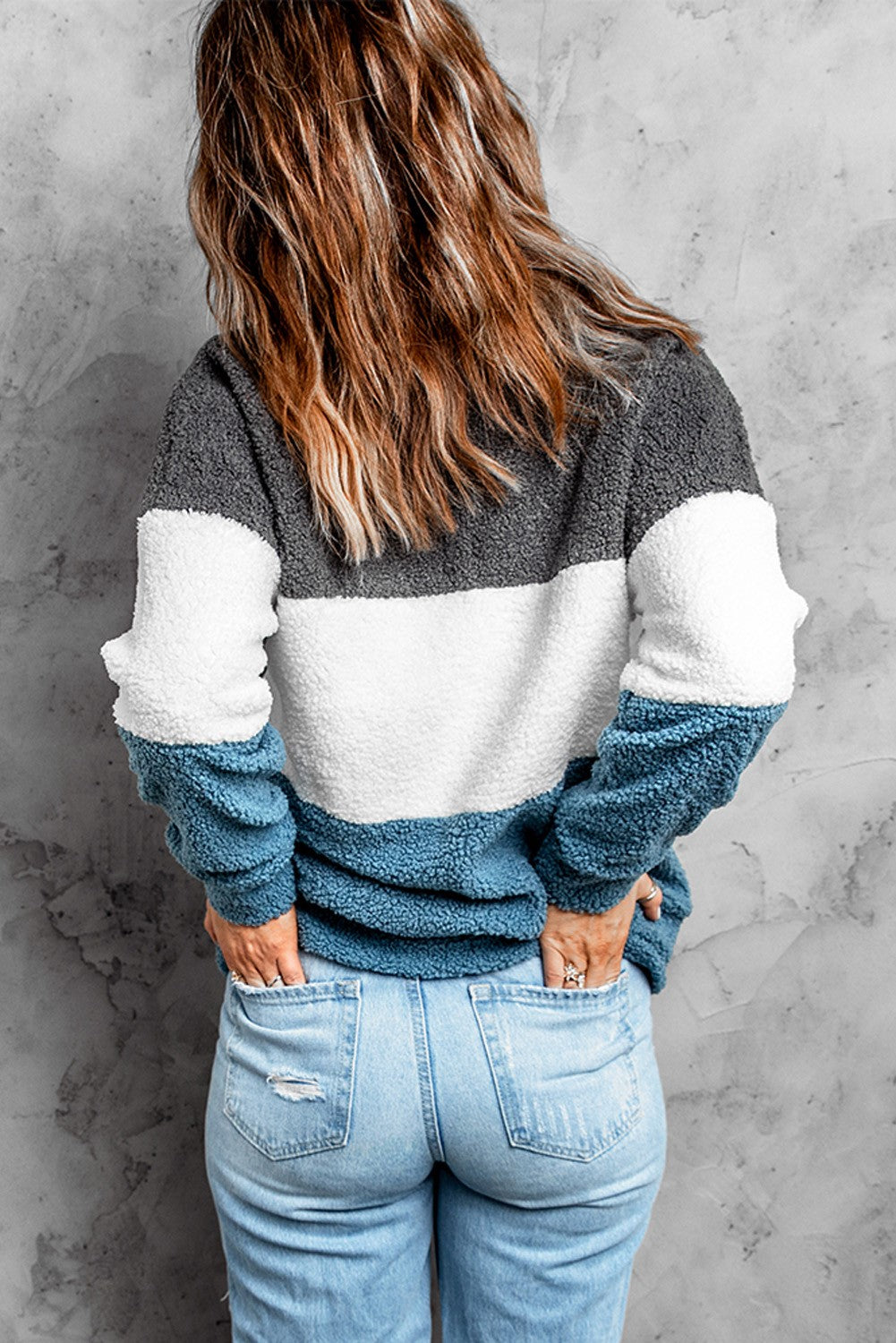 Colorblock Plush Sweatshirt | 2 Colors |