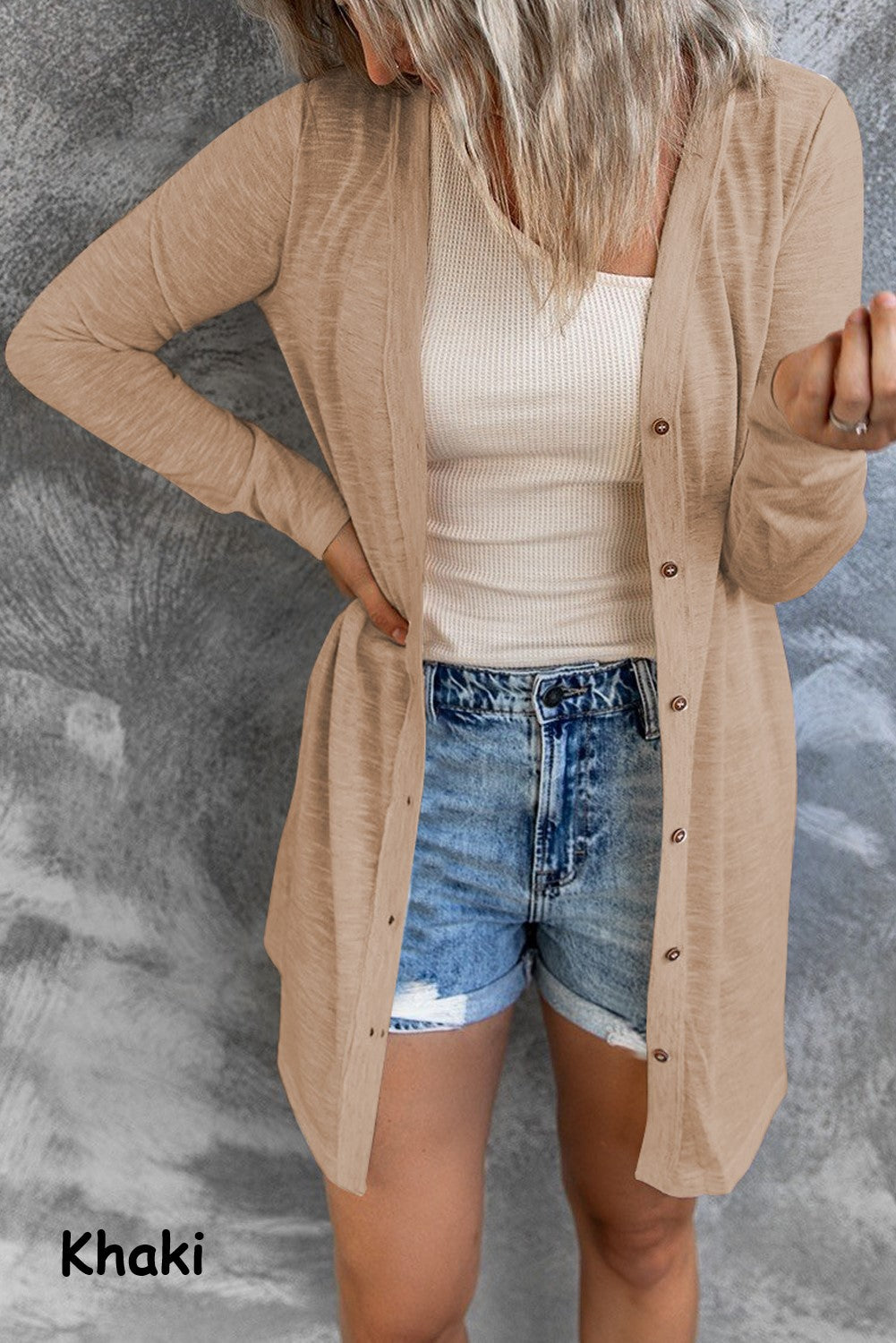 Open-Front Buttons Cardigan | 3 Colors |