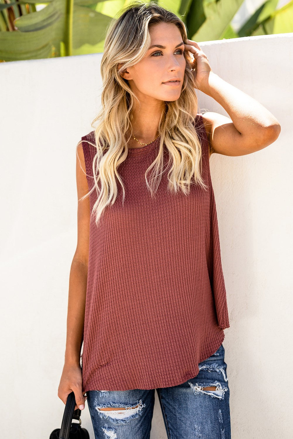 Waffle Knit Flowy Tank | 5 Colors |