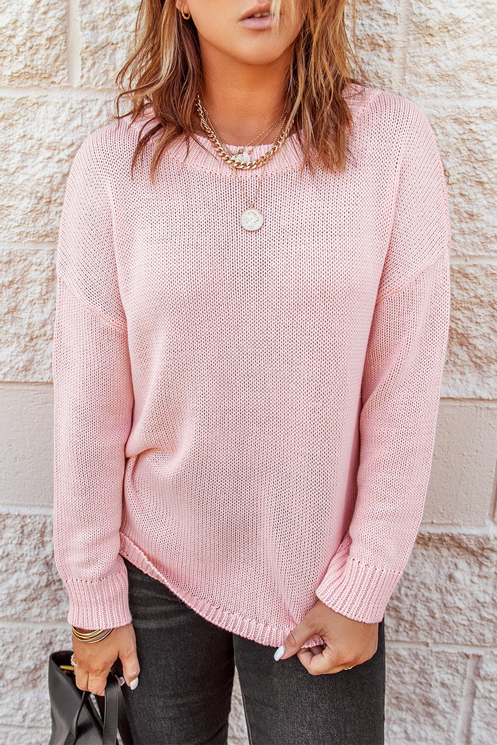 Trendy Knit Ribbed Cuffs Sweater | 2 Colors |
