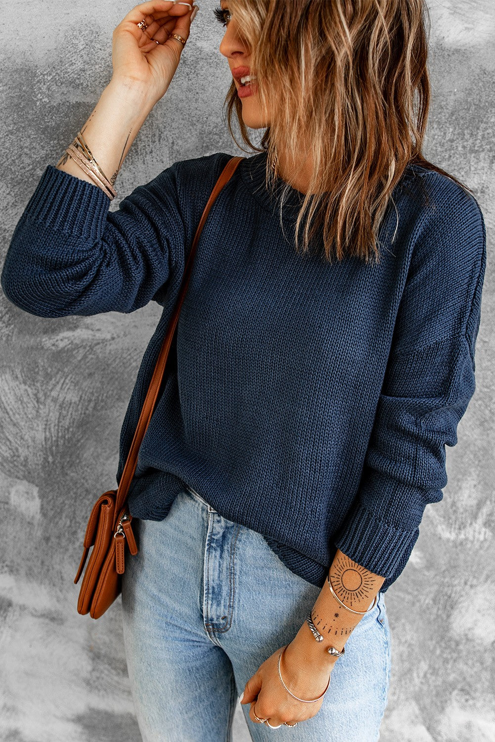 Trendy Knit Ribbed Cuffs Sweater | 2 Colors |