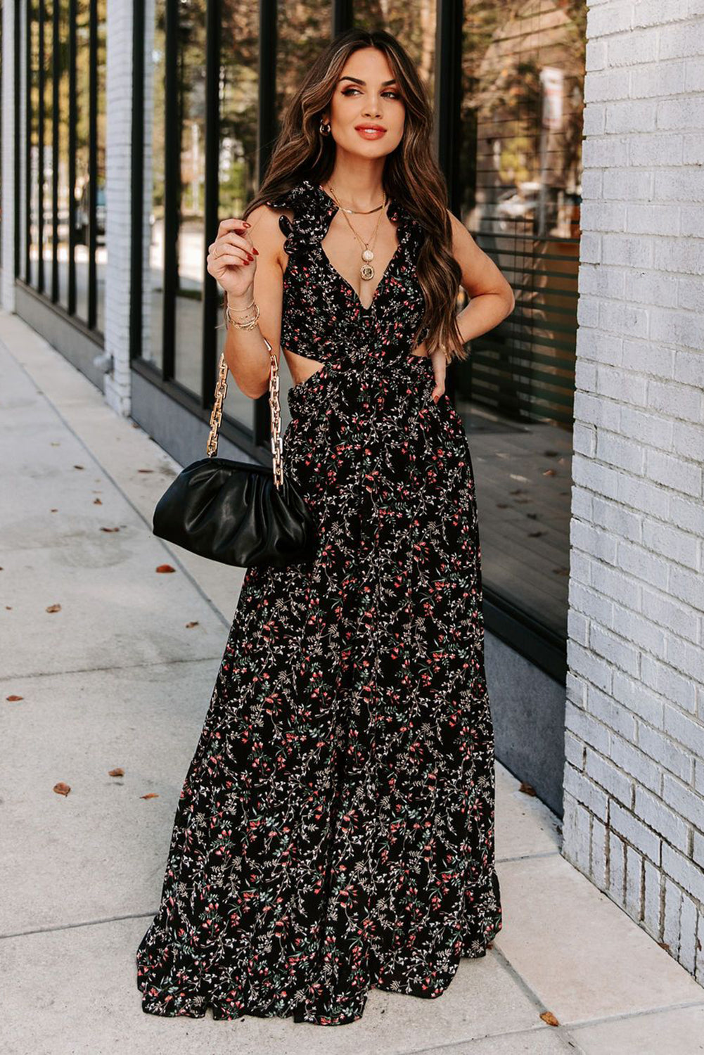 Crisscross Backless Bodice Maxi Dress