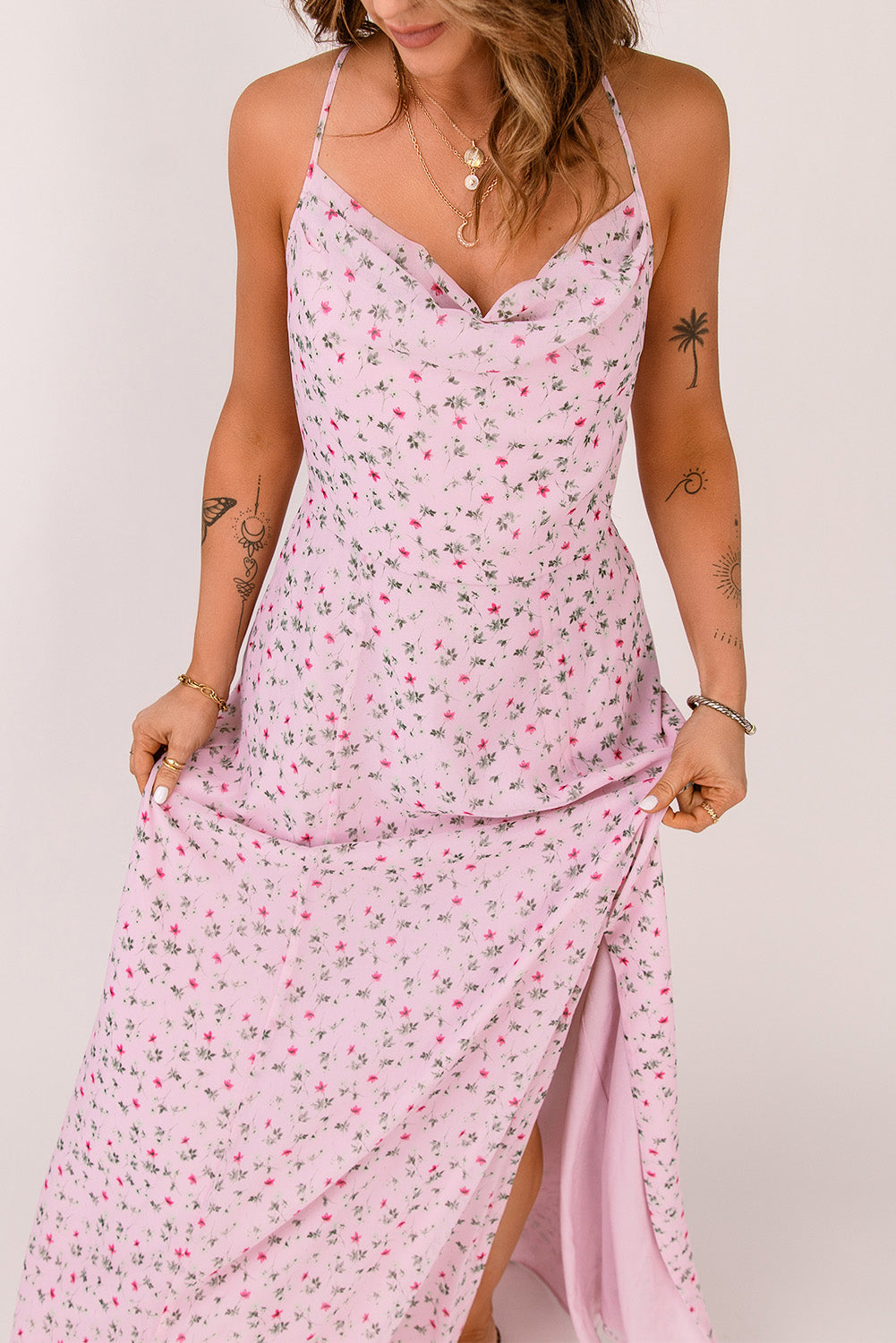 Floral Print Spaghetti Strap Maxi Dress