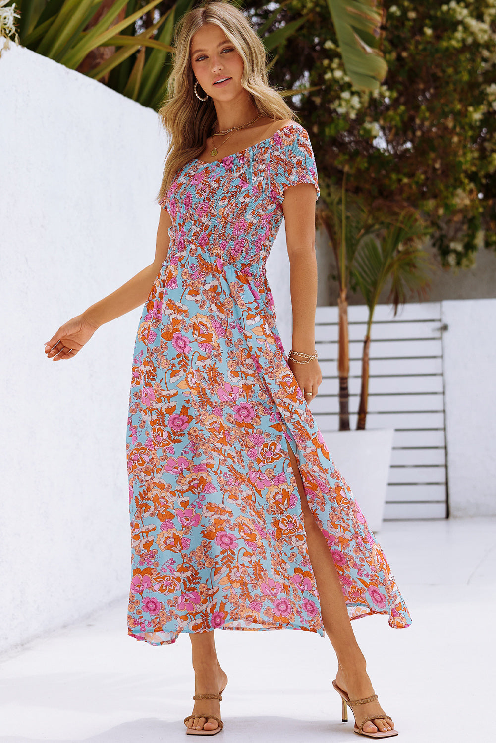 Floral Smocked Maxi Dress – Shop JB boutique Floral Smocked Maxi Dress – Shop JB boutique