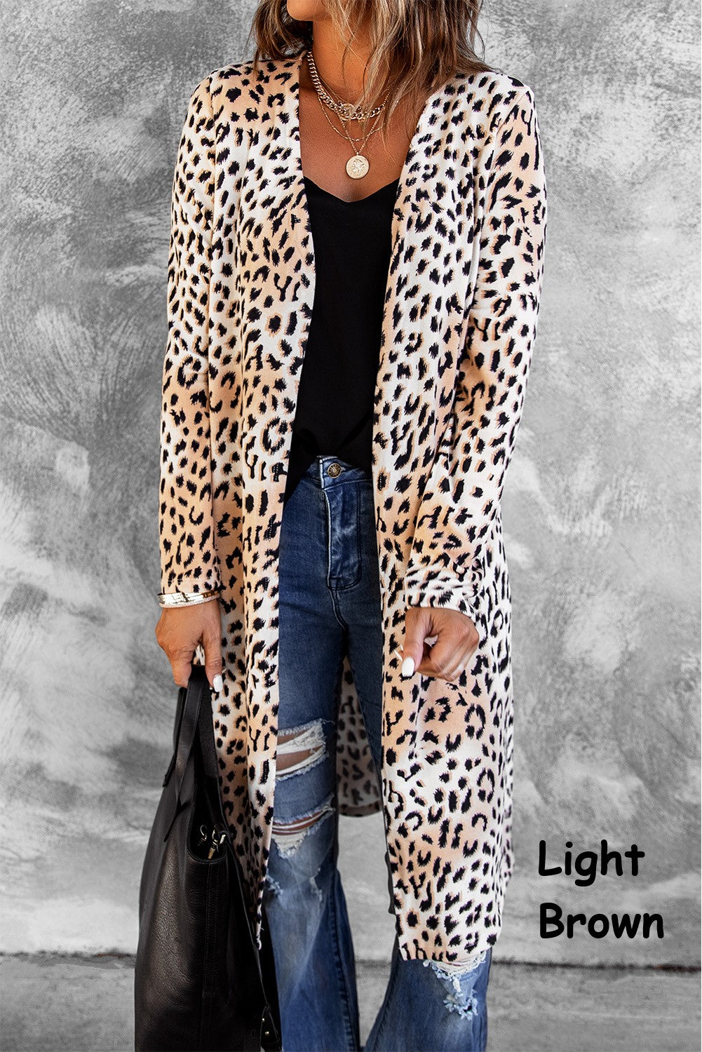 Leopard Open Front Duster Cardigan | 2 Colors |