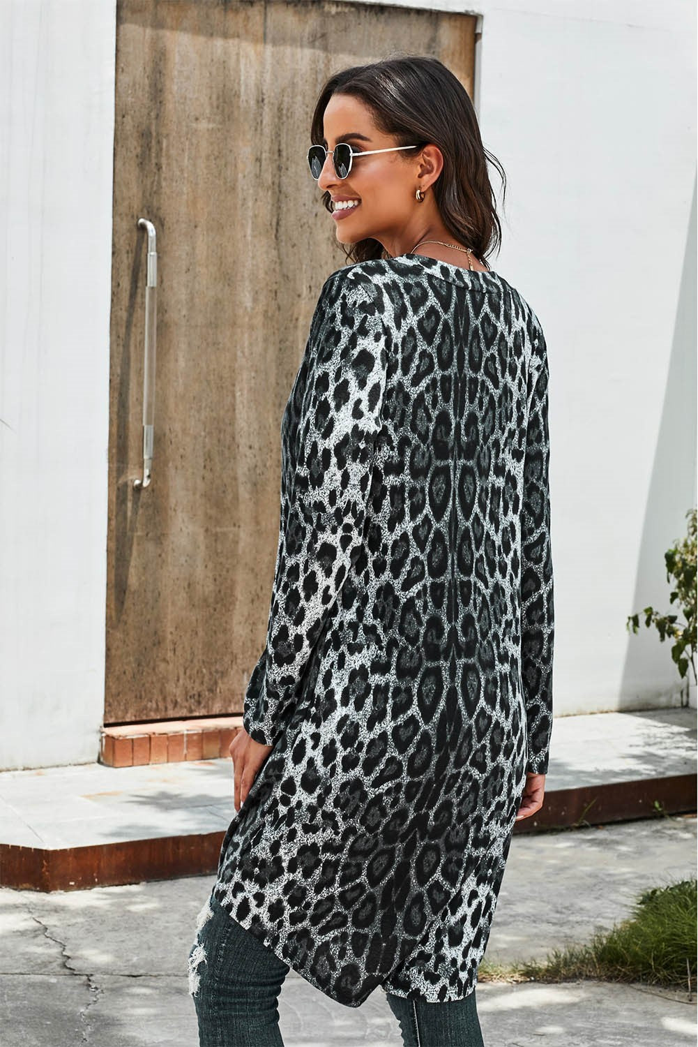 Leopard Open Front Duster Cardigan | 2 Colors |