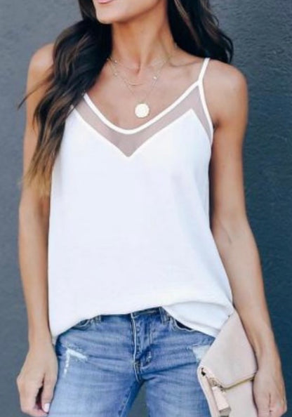 Spaghetti Strap Mesh Tank Top | 3 Colors |