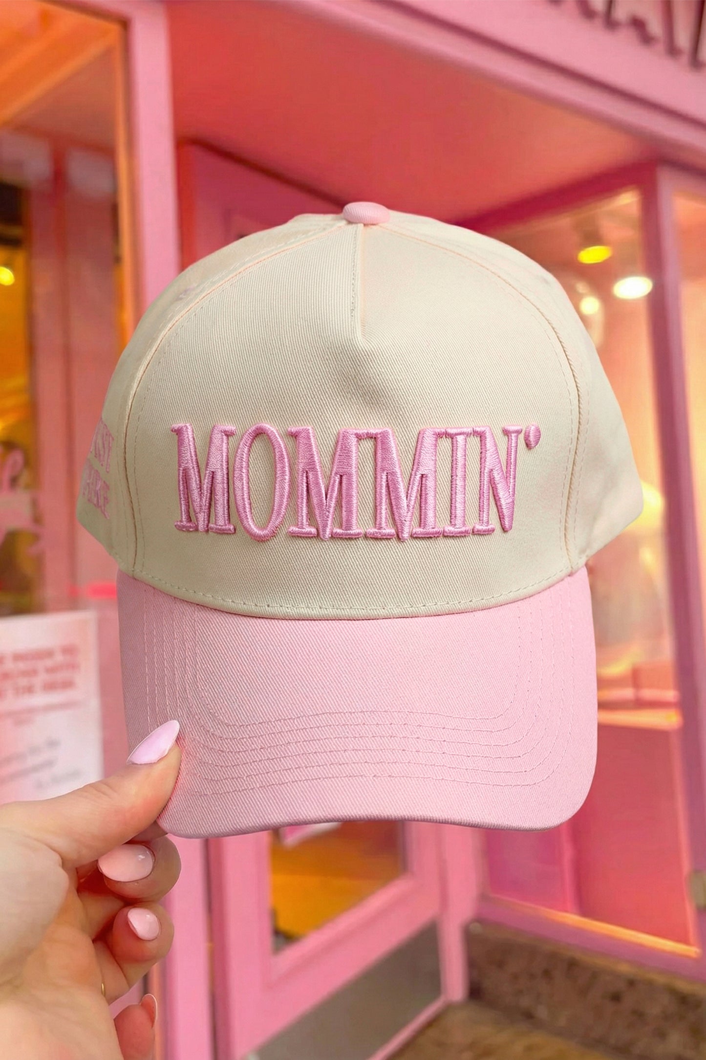 Pink MOMMIN Embroidered Baseball Cap