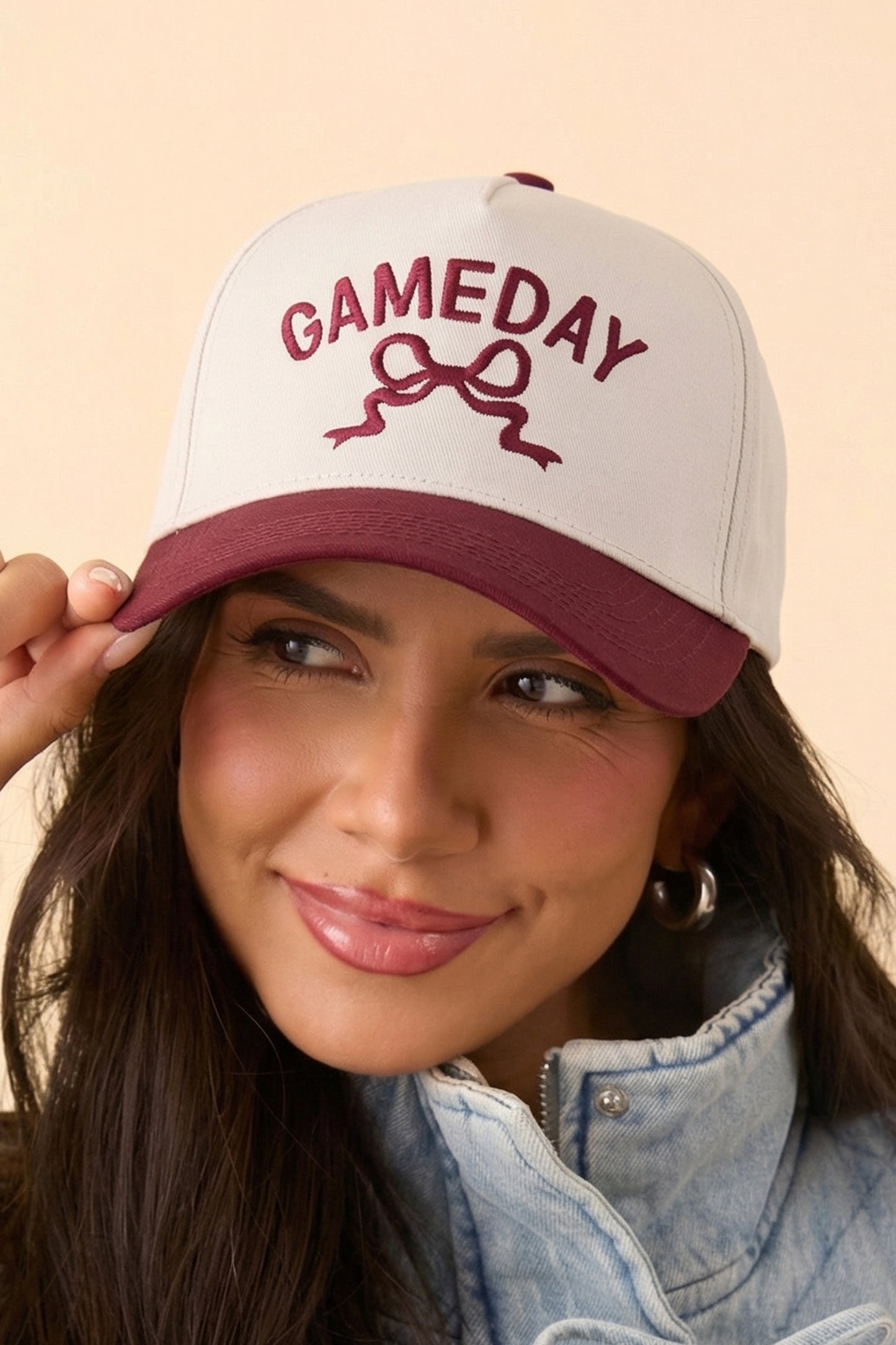 Dahlia GAMEDAY Bow Embroidered Baseball Cap