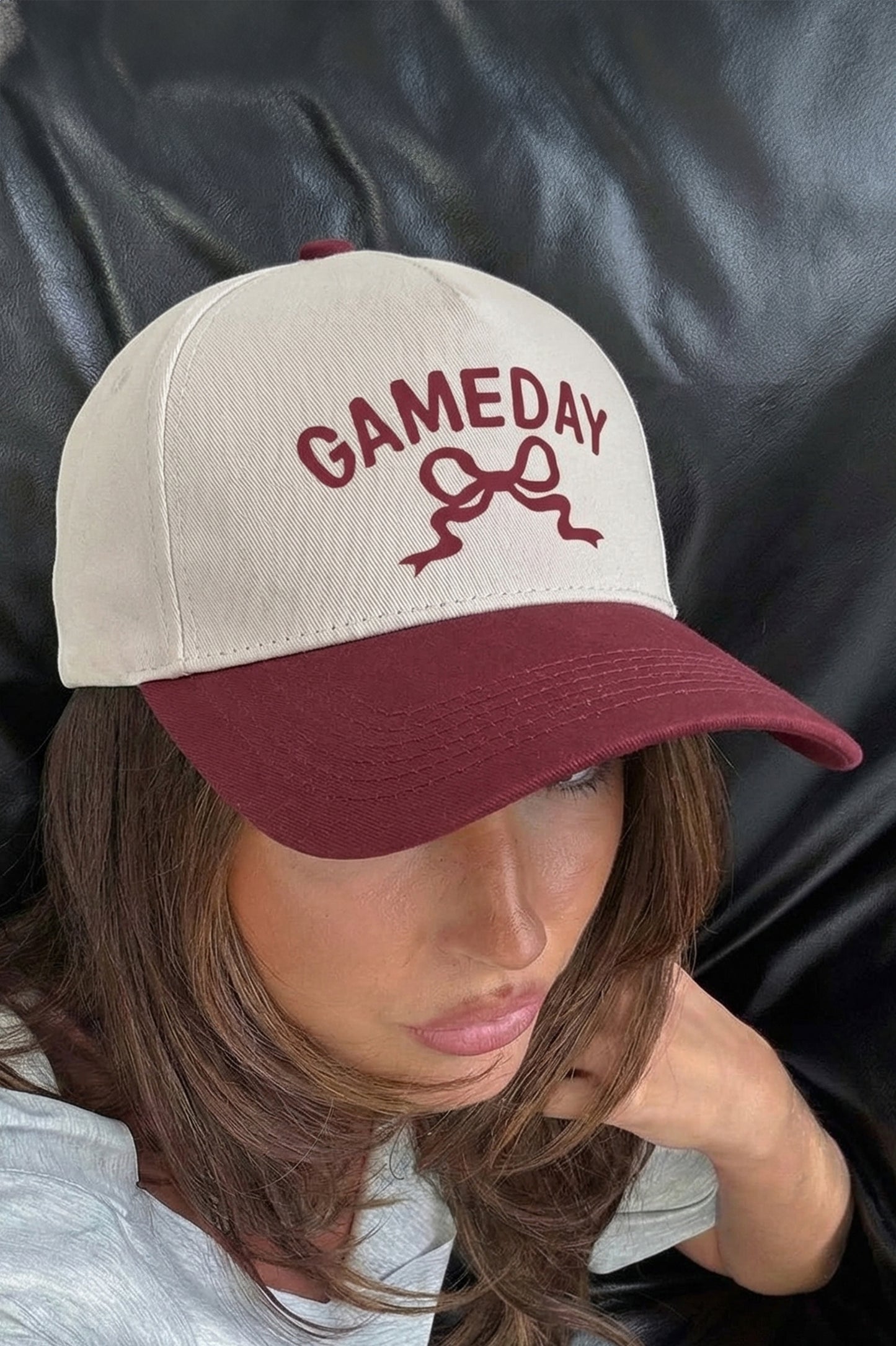 Dahlia GAMEDAY Bow Embroidered Baseball Cap