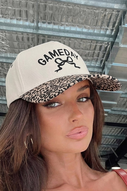 Leopard GAMEDAY Bow Embroidered Baseball Cap