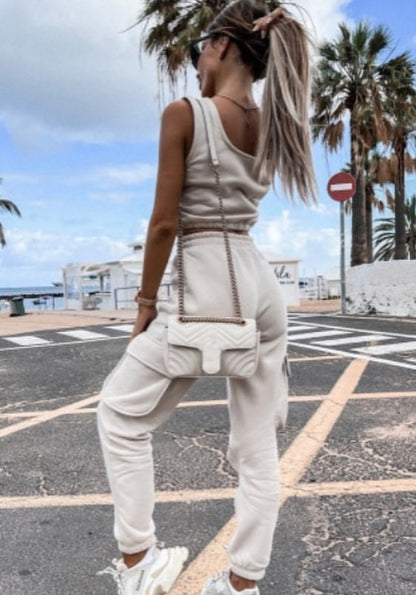 Crop Tank and Joggers Pants Set