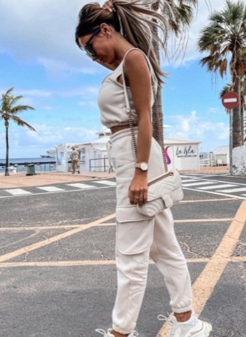 Crop Tank and Joggers Pants Set