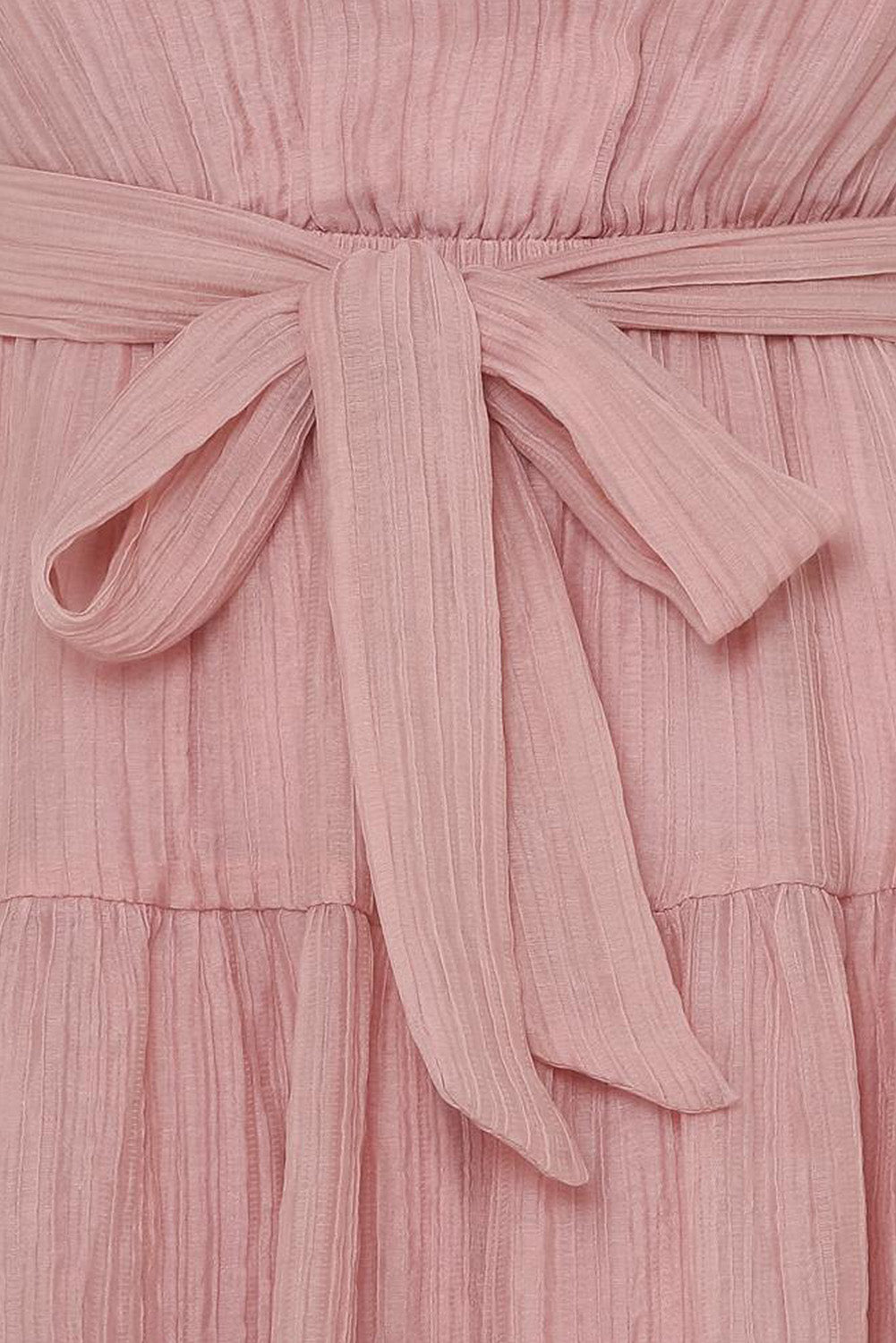 Pink Tiered Ruffled Sleeveless Mini Dress