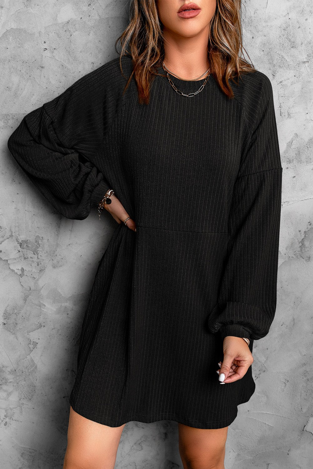 Black Empire Waist Ribbed Knit Dress Shop JB boutique Black Empire Waist Ribbed Knit Dress Shop JB boutique