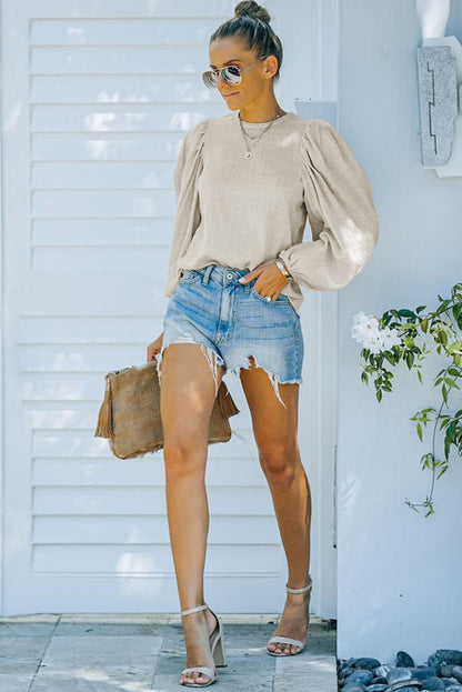 Billowed Long Sleeve Blouse