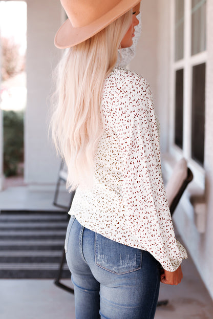 Cheetah Print Long Sleeve Blouse