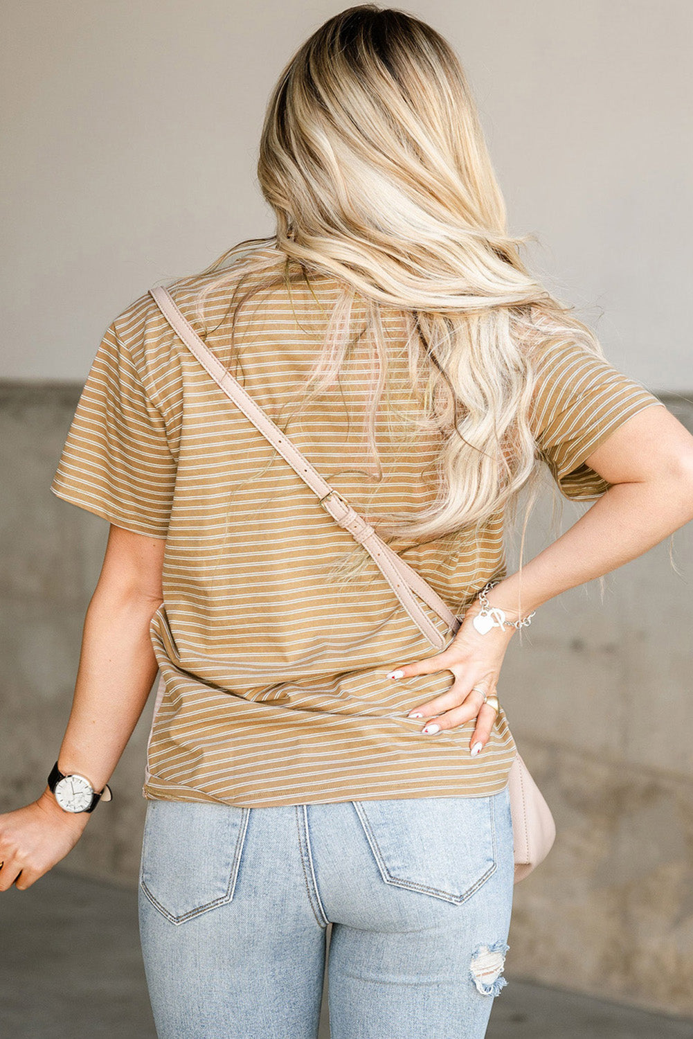 Contrast Striped Patchwork Tee