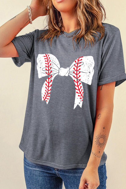 Baseball Bowknot Graphic Tee