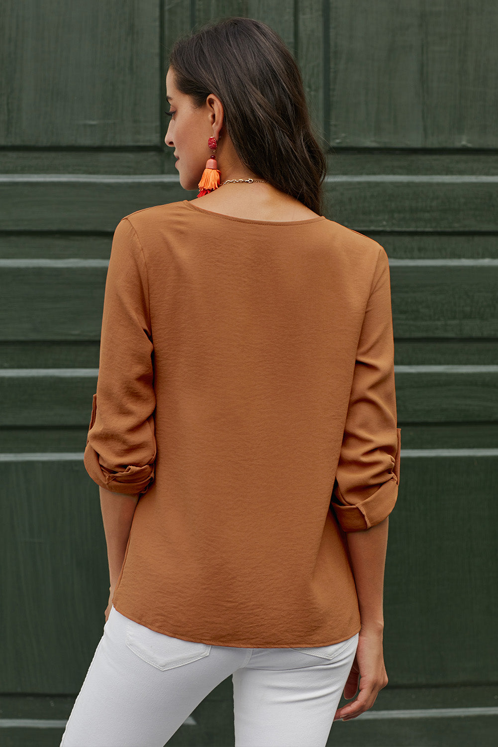 V Neck Button Up Blouse | 2 Colors |