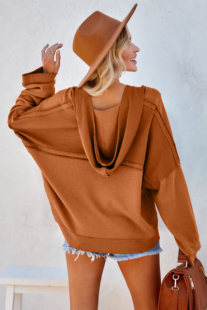 Distressed Raw Seam Pullover Hoodie | 2 Colors |