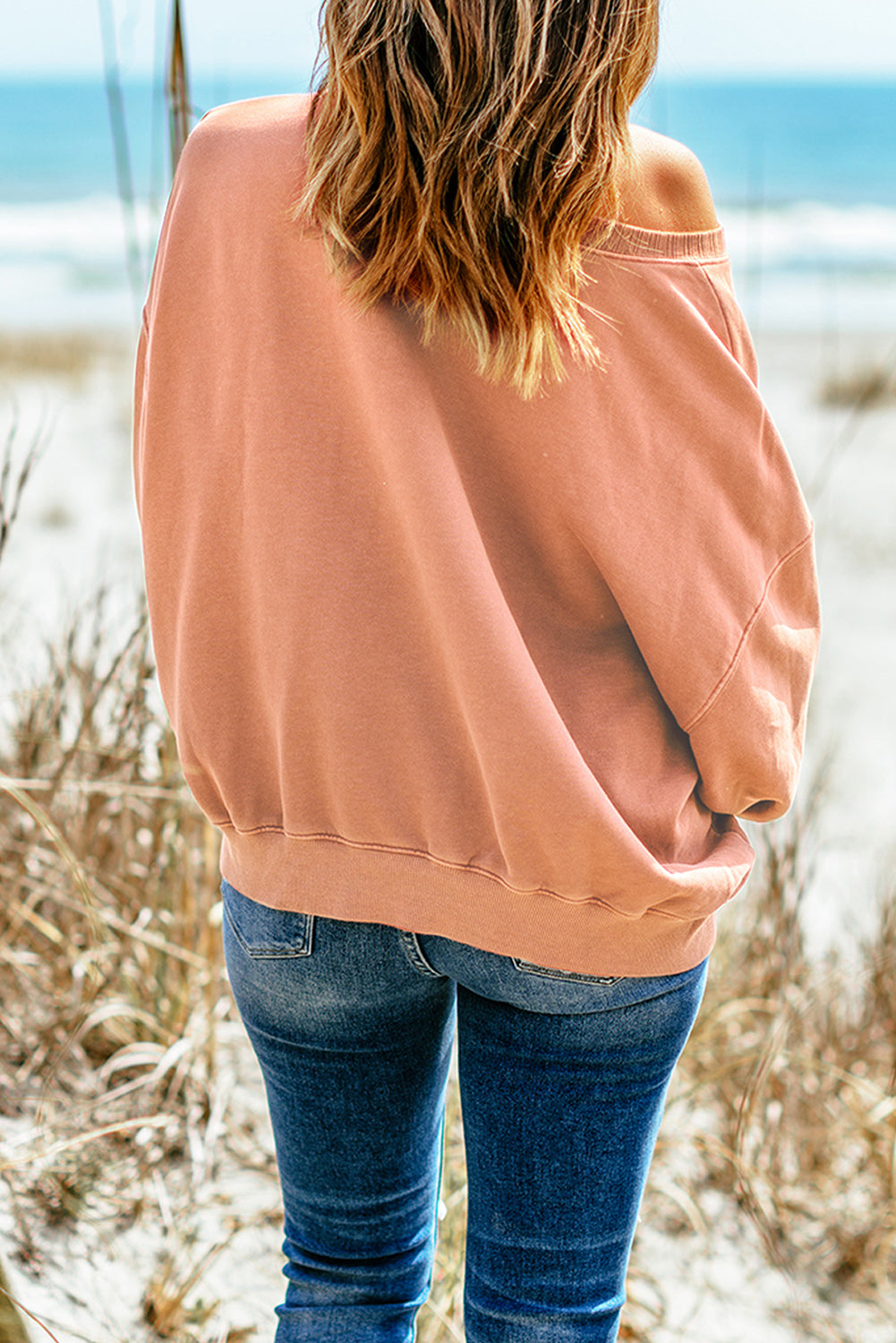 Drop Shoulder Sweatshirt with Kangaroo Pocket