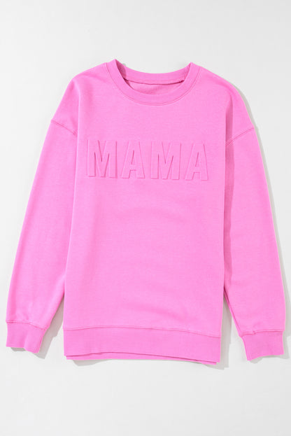 MAMA Embossed Casual Sweatshirt