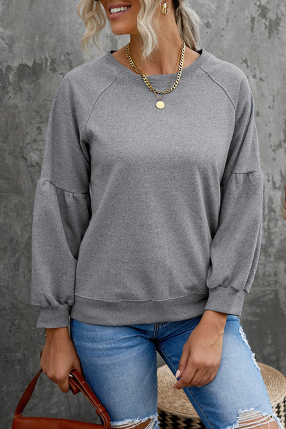 Raglan Patchwork Sleeve Pullover Sweatshirt | 2 Colors|