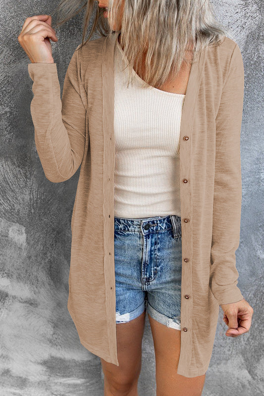 Open-Front Buttons Cardigan | 3 Colors |