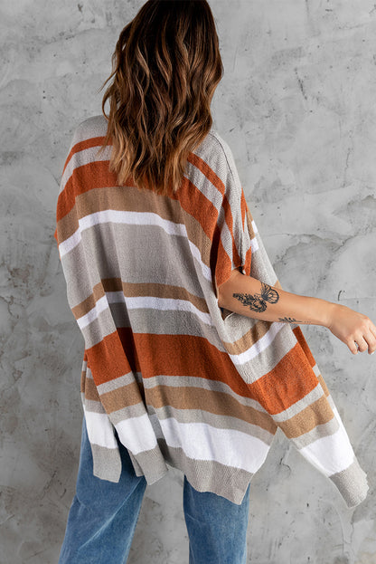 Striped Short Sleeve Kimono