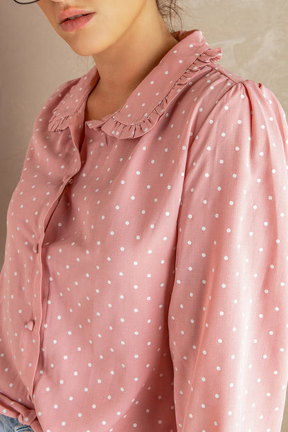 Polka Dot Long Sleeve Blouse