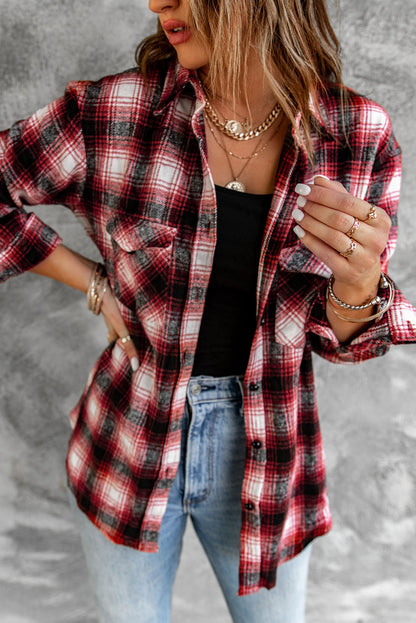 Pocketed Plaid Shacket | 2 Colors|