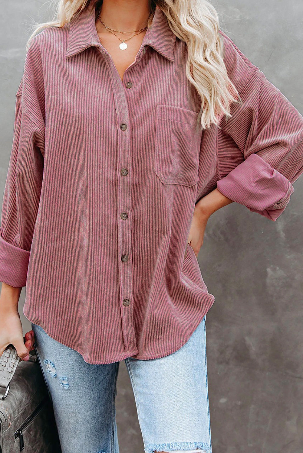 Corduroy Button Pocket Shirt | 2 Colors |