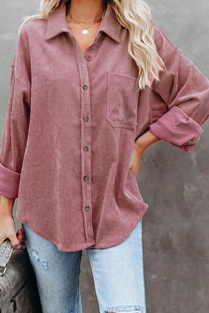 Corduroy Button Pocket Shirt | 2 Colors |