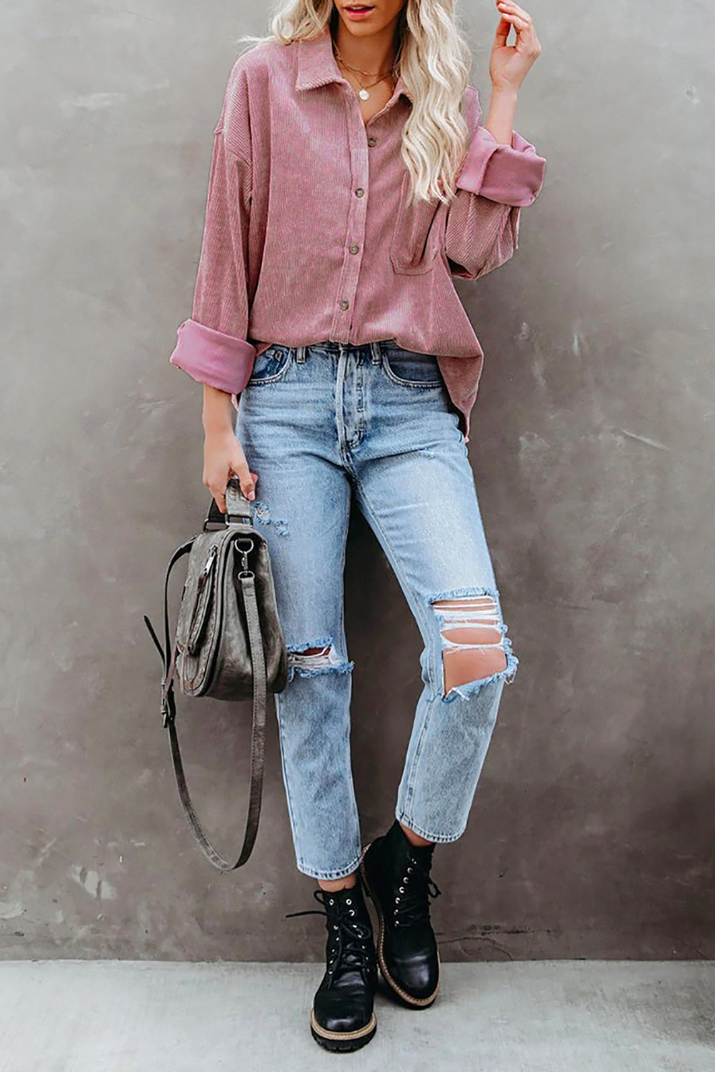 Corduroy Button Pocket Shirt | 2 Colors |