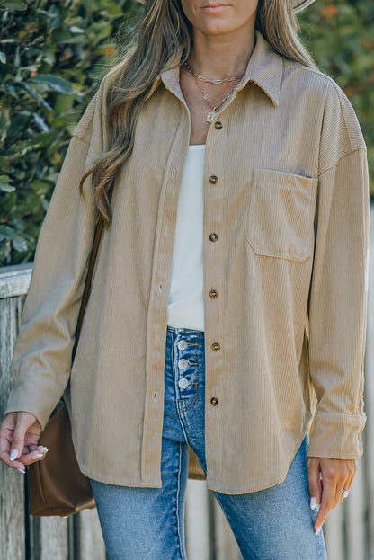 Corduroy Button Pocket Shirt | 2 Colors |